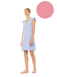 Γυναικείο Νυχτικό Pink Label - Dusty Pink - Κοντό Μανίκι - Δαντέλα - Πατιλέτα - Cotton