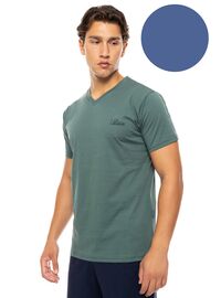 Ανδρική Καλοκαιρινή Πυτζάμα Ulisse - Cosmos Blue V-NECK - Κοντό μανίκι - Cotton