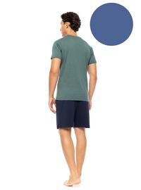 Ανδρική Καλοκαιρινή Πυτζάμα Ulisse - Cosmos Blue V-NECK - Κοντό μανίκι - Cotton