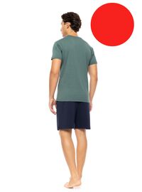 Ανδρική Καλοκαιρινή Πυτζάμα Ulisse - Κόκκινη V-NECK - Κοντό μανίκι - Cotton