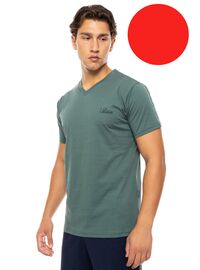 Ανδρική Καλοκαιρινή Πυτζάμα Ulisse - Κόκκινη V-NECK - Κοντό μανίκι - Cotton