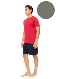 Ανδρική Καλοκαιρινή Πυτζάμα Ulisse - Oil Green - Κοντό μανίκι - Cotton