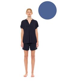 Γυναικεία πυτζάμα Pink Label Cosmos Blue  - Σορτσάκι - Κοντομάνικη - Regular Fit - Bamboo