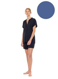 Γυναικεία πυτζάμα Pink Label Cosmos Blue  - Σορτσάκι - Κοντομάνικη - Regular Fit - Bamboo