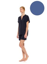 Γυναικεία πυτζάμα Pink Label Cosmos Blue  - Σορτσάκι - Κοντομάνικη - Regular Fit - Bamboo