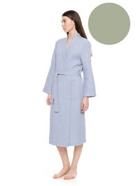 Γυναικεία Ρόμπα Pink Label - Midi - Aqua - Cotton - Regular Fit