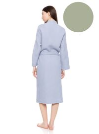 Γυναικεία Ρόμπα Pink Label - Midi - Aqua - Cotton - Regular Fit