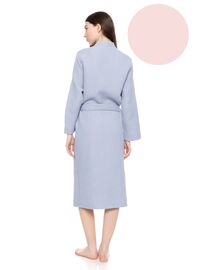 Γυναικεία Ρόμπα Pink Label - Midi - Baby Pink - Cotton - Regular Fit