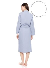 Γυναικεία Ρόμπα Pink Label - Midi - Λευκή - Cotton - Regular Fit