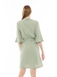 Γυναικεία Ρόμπα Pink Label - Σταυρωτή Aqua  - Μανίκι 3/4 - Cotton