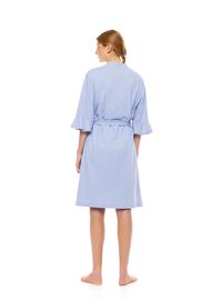 Γυναικεία Ρόμπα Pink Label - Σταυρωτή Blue Cloud - Μανίκι 3/4 - Cotton