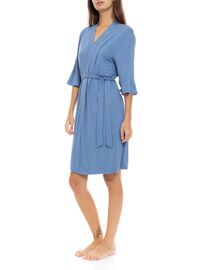 Γυναικεία Ρόμπα Pink Label - Σταυρωτή Cosmos Blue - Μανίκι 3/4 - Cotton