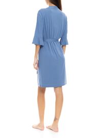 Γυναικεία Ρόμπα Pink Label - Σταυρωτή Cosmos Blue - Μανίκι 3/4 - Cotton