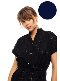 Γυναικείο Beachdress Pink Label -  Φόρεμα Σεμιζιέ - Indigo - Regular Fit - Cotton