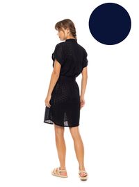 Γυναικείο Beachdress Pink Label -  Φόρεμα Σεμιζιέ - Indigo - Regular Fit - Cotton