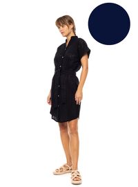 Γυναικείο Beachdress Pink Label -  Φόρεμα Σεμιζιέ - Indigo - Regular Fit - Cotton