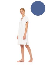 Γυναικείο Νυχτικό Pink Label -  Cosmos Blue - Κοντό Μανίκι - Bamboo