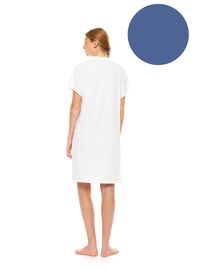 Γυναικείο Νυχτικό Pink Label -  Cosmos Blue - Κοντό Μανίκι - Bamboo