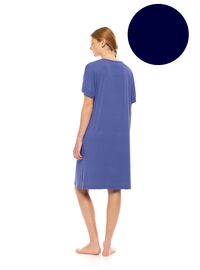 Γυναικείο Νυχτικό Pink Label -  Yacht Blue - Κοντό Μανίκι - Bamboo