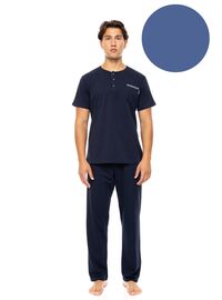 Ανδρική Καλοκαιρινή Πυτζάμα Ulisse -  Cosmos Blue - Με πατιλέτα - 3PCS - Cotton