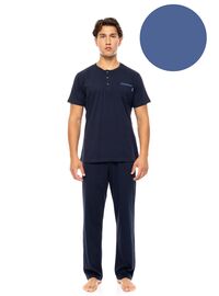Ανδρική Καλοκαιρινή Πυτζάμα Ulisse - Cosmos Blue - Με πατιλέτα - 3PCS - Cotton