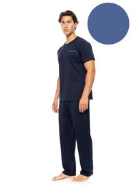 Ανδρική Καλοκαιρινή Πυτζάμα Ulisse - Cosmos Blue - Με πατιλέτα - 3PCS - CottonΑνδρική Καλοκαιρινή Πυτζάμα Ulisse - Cosmos Blue - Με πατιλέτα - 3PCS - Cotton