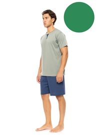 Ανδρική Καλοκαιρινή Πυτζάμα Ulisse - Sea Green - Κοντό μανίκι - Cotton