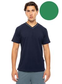 Ανδρική Καλοκαιρινή Πυτζάμα Ulisse - Sea Green - V-NECK - Κοντό μανίκι - Cotton