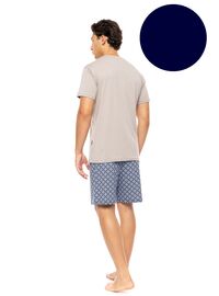 Ανδρική Καλοκαιρινή Πυτζάμα Ulisse - Yacht Blue - Blue Print - Κοντό μανίκι - Cotton