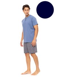 Ανδρική Καλοκαιρινή Πυτζάμα Ulisse - Yacht Blue - Blue Print - Κοντό μανίκι - Cotton