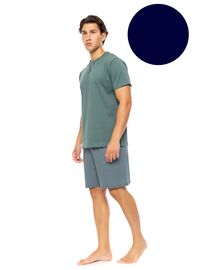 Ανδρική Καλοκαιρινή Πυτζάμα Ulisse - Yacht Blue - Print - Κοντό μανίκι - Cotton