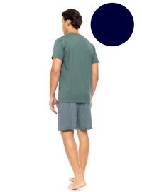 Ανδρική Καλοκαιρινή Πυτζάμα Ulisse - Yacht Blue - Print - Κοντό μανίκι - Cotton