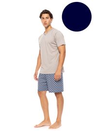 Ανδρική Καλοκαιρινή Πυτζάμα Ulisse - Yacht Blue - V-NECK - Print - Κοντό μανίκι - CottonΑνδρική Καλοκαιρινή Πυτζάμα Ulisse - Yacht Blue - V-NECK - Print - Κοντό μανίκι - Cotton