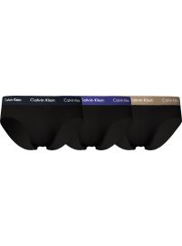 Ανδρικό Slip Calvin Klein - Brief Μαύρο - Fashion λάστιχο - 3 pack