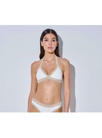 Γυναικείο Lida Σετ Μαγιό - Λευκό μπικίνι - Τρίγωνο τοπ - Κανονικό Slip - Regular Fit - Lycra