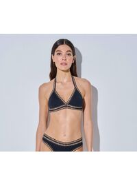 Γυναικείο Lida Σετ Μαγιό - Μαύρο μπικίνι - Τρίγωνο τοπ - Κανονικό Slip - Regular Fit - Lycra