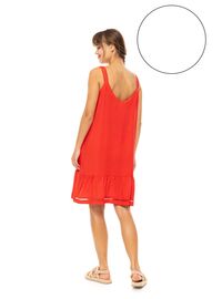 Γυναικείο Beachdress Pink Label -  Φόρεμα - Λευκό - Regular Fit - Viscose