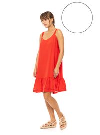 Γυναικείο Beachdress Pink Label -  Φόρεμα - Λευκό - Regular Fit - Viscose