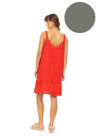 Γυναικείο Beachdress Pink Label -  Φόρεμα - Oil  Green - Regular Fit - Viscose