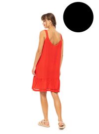 Γυναικείο Beachdress Pink Label -  Φόρεμα - Μαύρο - Regular Fit - Viscose