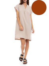 Γυναικείο Νυχτικό Pink Label - Mini Αμάνικο - Courper - Regular Fit - Cotton