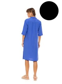 Γυναικείο Beachdress Pink Label - Φόρεμα - Μαύρο - Regular Fit - Viscose