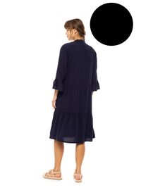 Γυναικείο Beachdress Pink Label -  Φόρεμα Midi - Μαύρο - Regular Fit - Viscose