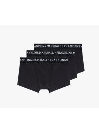 Ανδρικά boxer Franklin and Marshall - Μαύρο - Λευκό logo - 3 pack