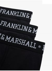 Ανδρικά boxer Franklin and Marshall - Μαύρο - Λευκό logo - 3 pack