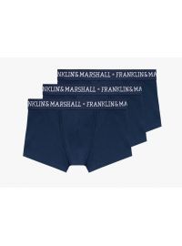 Ανδρικά boxer Franklin and Marshall - Μπλε - Λευκό logo - 3 pack