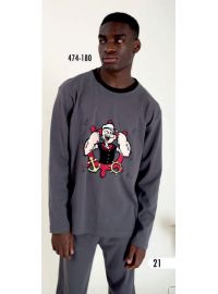 Ανδρική πυτζάμα Happy Family - Γκρι - Print Popeye