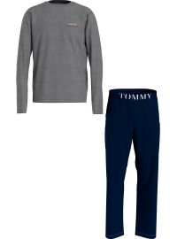 Ανδρική πυτζάμα Tommy Hilfiger - Γκρι - Μπλε παντελόνι με τσέπες