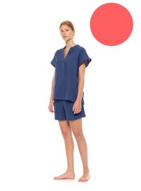 Γυναικεία πυτζάμα Pink Label Coral- Σορτσάκι - Κοντομάνικη - Regular Fit - Cotton