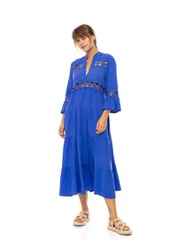 Γυναικείο Beachdress Pink Label -  Ultra Violet - Midi Φόρεμα - Regular Fit - Viscose